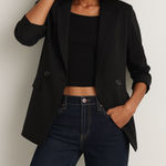 Madewell Caldwell Blazer Black Double Breasted Two Button Women’s Medium Photo 0