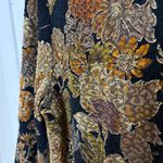 Vintage MSK Black Floral Brocade Beaded Hem Evening Cardigan Jacket XL Gold Photo 5