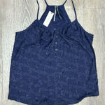 Anthropologie ๐ธ Navy Textured Sleeveless Blouse โ Size XS Photo 0