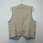 Vintage Linen Cotton Blend Open Woven Vest Safari Animals Size Medium India Photo 3