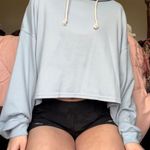 Double Zero Hooded Light Blue Sweater Photo 0