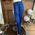 Nike  BLUE AND PINK PARTIAL ZIPPER LEG DRAWSTRING WAIST TRACK PANTS (M) Photo 1