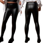 Aerie Offline By  Real Luxe Faux Leather Hi Rise Leggings Size Medium Long Black Photo 1