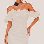 Selfie Leslie  La Palma Dramatic Ruffle Off-Shoulder Mini Dress Coquette Large Photo 0