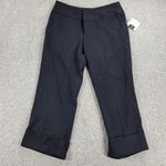 Mossimo Supply Co Mossimo Womens Capri Pants 6 Black Cuffed Straight Leg Flat Front Stretch NEW Photo 12