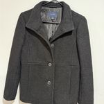 Lands' End Women's Charcoal Pea Coat Black Size 4P Photo 1