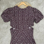 NWT Boden Cut Out Midi Tea Dress Shortsleeve Dark Burgundy Sweet Daisy Size 14R Purple Photo 9