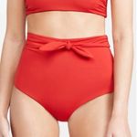 Mara Hoffman NEW  Jay High Waisted Tie Front Bikini Bottom in Red Size Large Photo 0