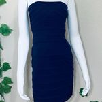 BCBG Maxazria Strapless Navy Blue Bandage Dress Photo 1