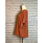 Umgee USA Rust Ruffle Sleeve Blouse Women's Size M Orange Size M Photo 3
