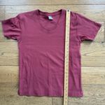 Peruvian Connection Pima Cotton T Shirt SZ S Muted Burgundy Detailed Round Neck Photo 6