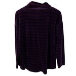 Talbots Luxe Velour Cowlneck Pullover Top Size Large Purple Candy Cane Stripe Photo 2