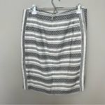 Loft NWT Ann Taylor  Black and White Print Pencil Skirt Knee-Length with Slit 12P Photo 3
