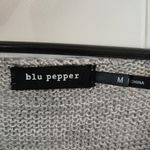 Blu Pepper Women's Gray Sweater Lace Detail In Back Size Medium  Long Sleeve Photo 5