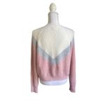 LA Hearts NWT  PAC Sun Tri Color Block Fuzzy Knit Cropped Sweater Size M Photo 2