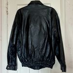 Napoline Genuine Leather Vintage Black Leather Bomber Jacket w. Patchwork Detail Photo 5