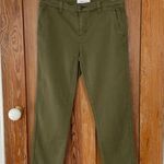 Current/Elliott The Confidant Pants In Army Green Chino Crop Trousers - Sz 24 Photo 3