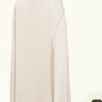 Meshki NWT Satin Maxi Dress With Ruched Petals Photo 0