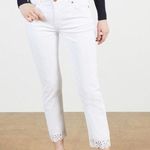 Ted Baker London Lillya Appliqué Hem Classic White Skinny Jeans Size 26 NWT Photo 0