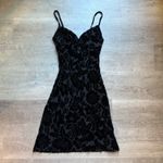 Jill Stuart Vintage Floral Velvet Spaghetti Strap Slip Black Dress Size 4 Photo 7