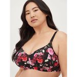 Torrid  Marah Floral Black Pink Dream Wire-Free Bra 44D Photo 8