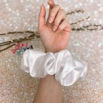 Jumbo White Satin Scrunchie Oversized Scrunchie Xxl Scrunchie Photo 3