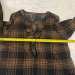 Bloomchic Black Plaid Keyhole Frill Trim Long Sleeve Blouse  top shirt woman’s 14 Photo 9