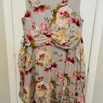 Anne Klein Silver Floral Multi Colored Dress XL Photo 3