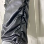 Abercrombie & Fitch NWOT  women’s black faux‎ leather ruched zip miniskirt medium Photo 1