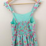 Gymboree | Adult Women's Pink Flamingo Turquoise Flutter Sleeve Dress | Medium Photo 6