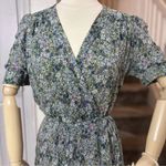 Zadig & Voltaire Wrap Dress Green Betty Mousseline Floral Puff Sz Small / Medium Photo 12