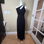 The Vanity Room Maxi Dress Black One Shoulder Cut Out Size Small Knit Photo 1