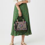 Hippie Embroidered Floral Crossbody Purse Womens Black Boho Ethnic Festival Photo 1