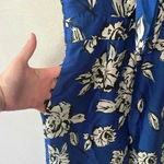 ZARA  Satin Floral WideLeg Jumpsuit with Knot Royal Blue Women’s Size XS NWT Photo 8