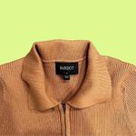 Bardot My Favorite Orange / Brown / Ochre  Zip Up Collared 70s Style Knit Shirt Photo 1