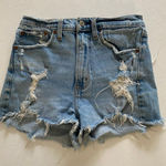 Abercrombie & Fitch  High Rise Mom Shorts 26 / 2 Distressed Denim Cutoff Light Wa Photo 0