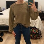 Boutique Green Waffle Knit Sweater Photo 0