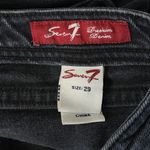 Seven7 SZ 29 Straight Jeans Low-Rise Distressed Whiskered Pockets Black Wash Photo 7