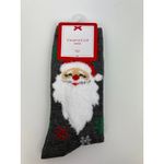 Charter Club  Women's Holiday Crew Socks - Santa and Snowflakes on Grey Socks Photo 6