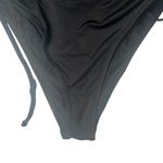 Forever 21 Womens Swimsuit Small One Piece Black Ruched Sexy Thigh High Baywatch Photo 5