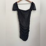 Lucy in the Sky NWOT  Emaline Ruched Bodycon Mini Dress in Black homecoming M Photo 2