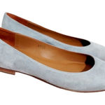 Margaux Womens Modern Classic Round Toe Ballet Flats Light Gray Suede Size 43 Photo 0