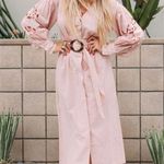 Topshop Cutwork Long Sleeve Midi Dress Photo 0