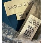 Sachin + Babi Size 4 NWT Moroccan Blue Crepe Embroidered Wren Cape Maxi Gown Photo 10