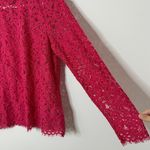J.Crew  Scalloped Lace Mockneck Top Dragon Fruit Pink Size 2 Photo 4
