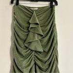 Anthropologie  Mare Mare Green Ruched Ruffle Mini Skirt Size Small Photo 4