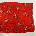 Festive Holiday Christmas Scarf Santa and Deer Print Red Photo 0