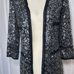 Rachel Zoe NWT  Sequin Embellished Jacket‎ Blazer Black Chain Size S Glam Party Photo 0