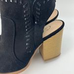 Ccocci Cocci Black Suede Cutout Slingback Block Heel Booties Size 6.5 Western Style Photo 4