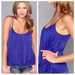 Free People  Striped Burnout Tiered Striped Sheer Tank Top Photo 1